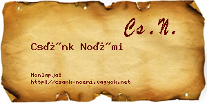 Csánk Noémi névjegykártya